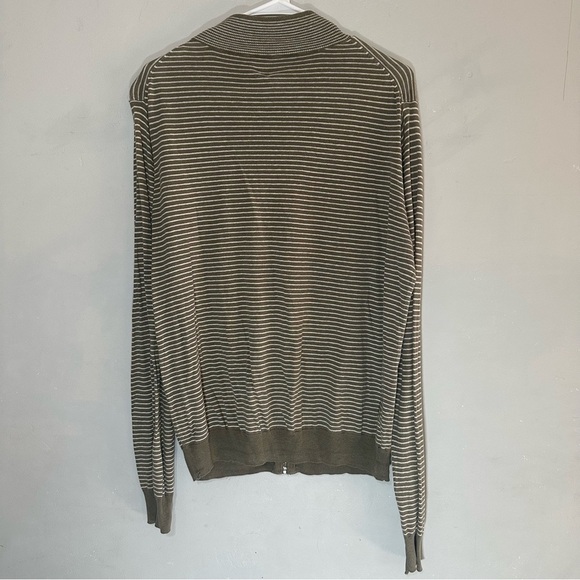 Saks 5th Ave Olive Green Full Zip Knit Linen Lightweight Jacket - Picture 4 of 8